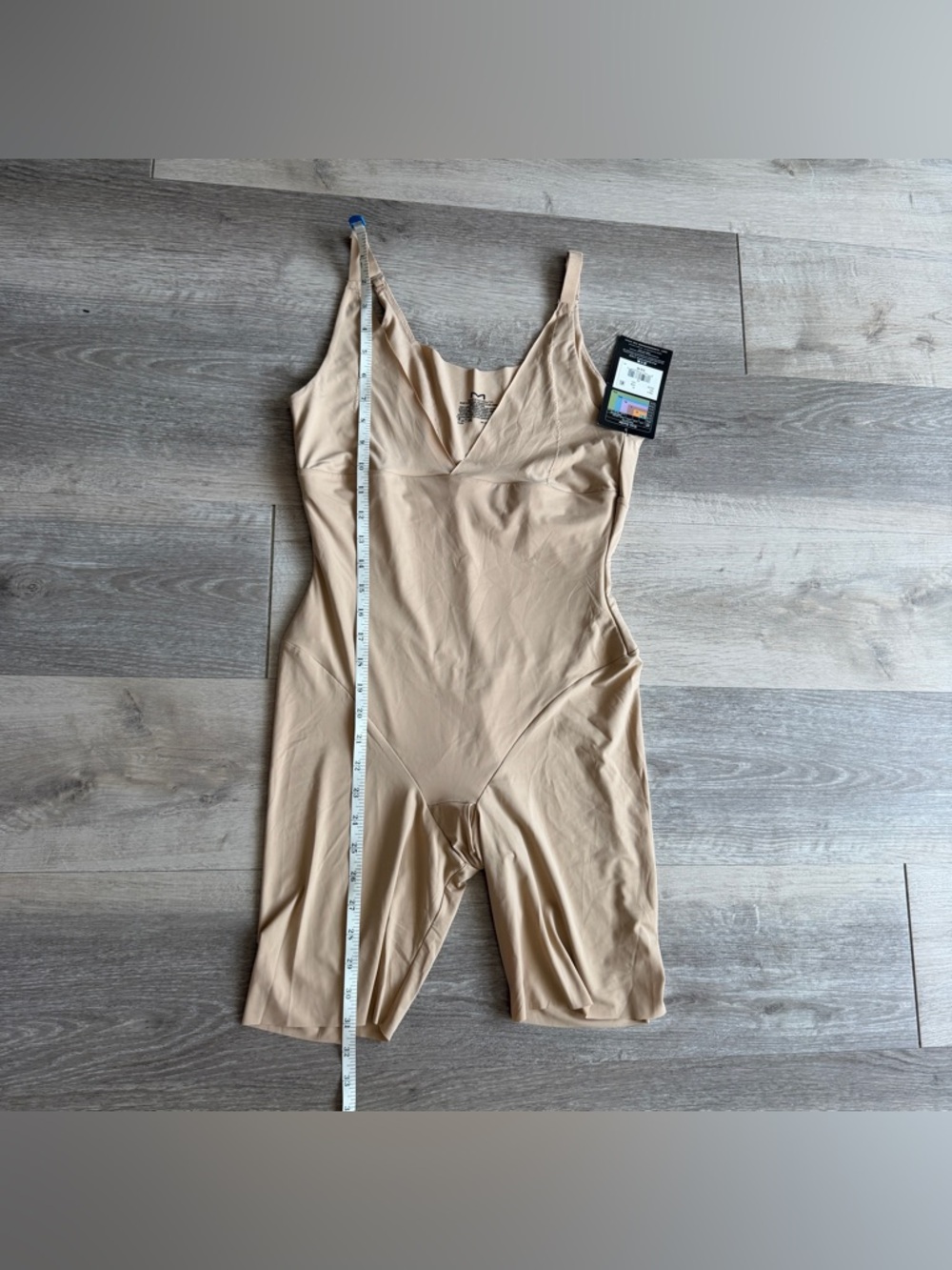 NWT Maidenform Nude Beige Open Bust Shapewear Bodysuit with Adjustable Straps XL - Picture 5 of 11